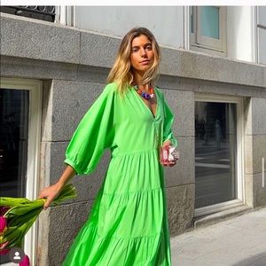 zara poplin dress green Zara | Dresses | Zara Tiered Poplin Dress